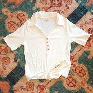XL Madewell brand bodysuit polo style top